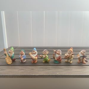 Vintage 1990s Disney Porcelain Figurines - Seven Dwarfs Complete Set